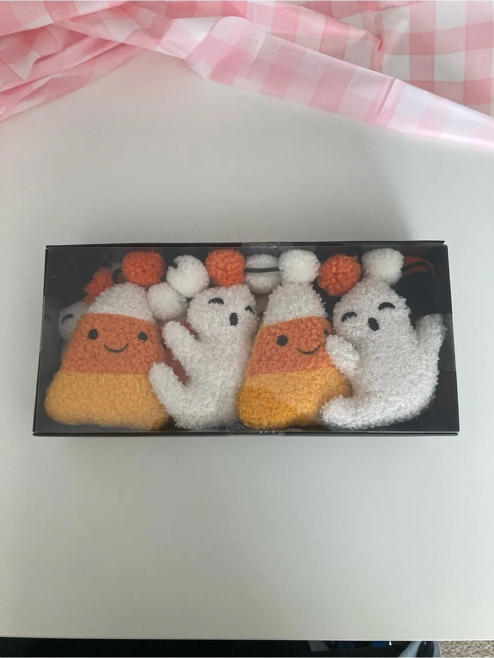 Halloween Plush Garland with White Ghosts & Orange Candy Corns